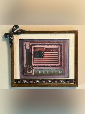 Patriotic USA Freedom Wall Art - Red, White & Blue